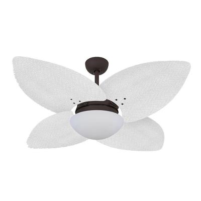 Ventilador De Teto Dormamu Marrom Texturizado 4 Pés Palmae Branco 127v