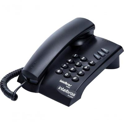 Telefone Intelbras Pleno Com Fio Sem Chave De Bloqueio Preto