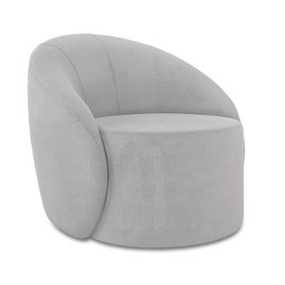 Poltrona Decorativa Orgânica Lua Suede Cinza D03 - D'rossi