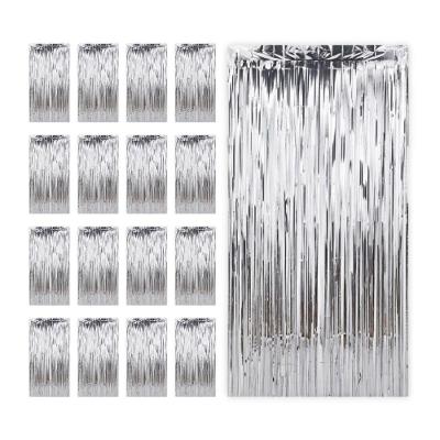 Kit 30 Cortina Fitas Metalizadas Prata Decoração