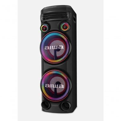 Torre De Som Aiwa T2w-02 2300w 2 woofers 10 Bluetooth Rgb Usb Fm Dj Preto Bivolt