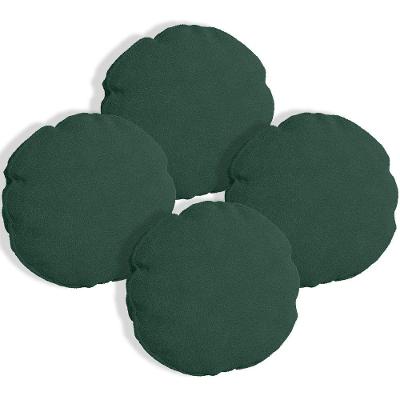 Kit 4 Capas Para Almofada Redonda Veludo 50x50cm - 7 Decor Verde Escuro