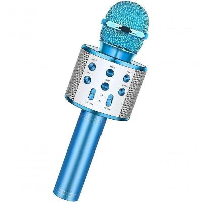Microfone Bluetooth Karaokê Sem Fio Recarregável - Azul