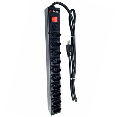 Filtro De Linha Ts Shara Pdu Protetor 10 Tomadas - 564 Preto Bivolt
