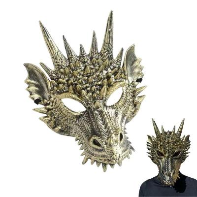 Máscara De Dragão Dourado Halloween Luxo