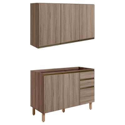 Armario Aereo Balcao Pia 120 Cm Mdf Kali Carvalho Toq Carvalho 