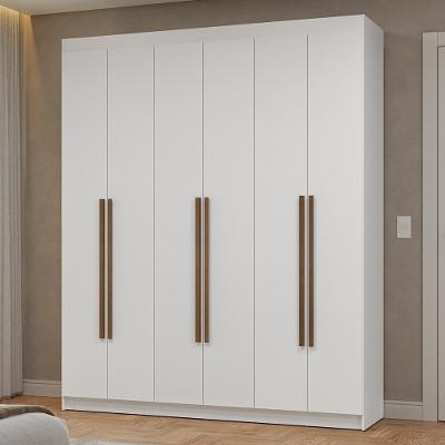 Guarda-roupa Casal 6 Portas Batentes Netuno Madesa Branco/rustic