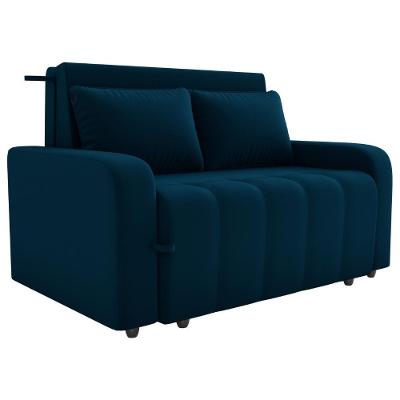 Sofa Cama 2 Lugares 138 Cm Amora New Veludo E433 Azul Milani Store Azul