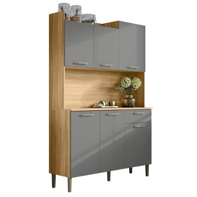 Kit Cozinha 6p 2g 122 Cm Genova Freijo Gris Ktp Freijo Gris