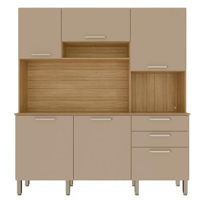 Cozinha Compacta 6p 2g 180 Cm Ferrara Freijo Vanilla Ktp Freijo Vanilla