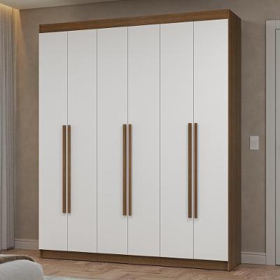 Guarda-roupa Casal 6 Portas Batentes Netuno Madesa Rustic/branco