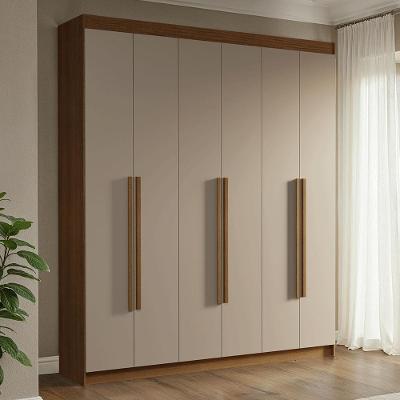 Guarda-roupa Casal 6 Portas Batentes Venus Madesa Rustic/crema