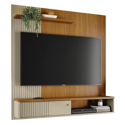 Painel Suspenso Tv 65 Pol 1p 160 Cm Aurora Cumaru Opala Madetec Cumaru Opala