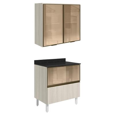 Armario Aereo Vidro Balcao 80 Cm Mdf Kali Bianco Toq Bianco Toq Nicioli