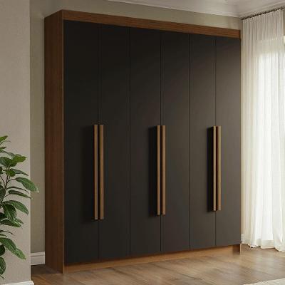 Guarda-roupa Casal 6 Portas Batentes Venus Madesa Rustic/preto