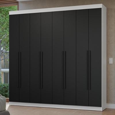 Guarda-roupa Casal 8 Portas Batentes Netuno Madesa Branco/preto