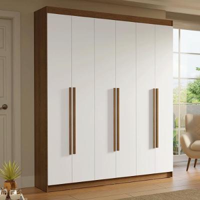 Guarda-roupa Casal 6 Portas Batentes Saturno Madesa Rustic/branco