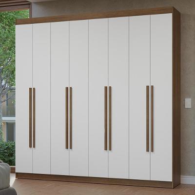 Guarda-roupa Casal 8 Portas Batentes Netuno Madesa Rustic/branco