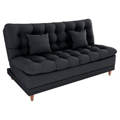 Sofa Cama 2 Lugares 185 Cm Duda Tecido Pompeia G501 Chumbo Milani Store Chumbo
