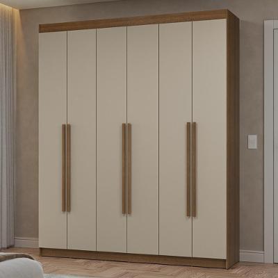 Guarda-roupa Casal 6 Portas Batentes Netuno Madesa Rustic/crema