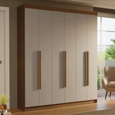 Guarda-roupa Casal 6 Portas Batentes Saturno Madesa Rustic/crema