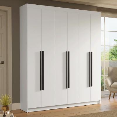 Guarda-roupa Casal 6 Portas Batentes Saturno Madesa Branco/preto