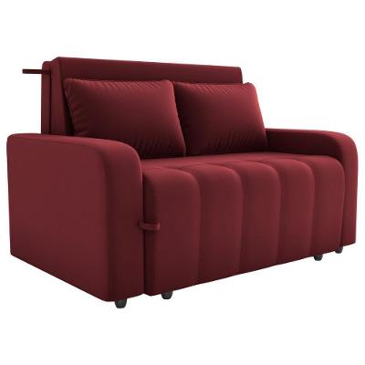 Sofa Cama 2 Lugares 138 Cm Amora New Veludo E432 Vermelho Milani Store Vermelho