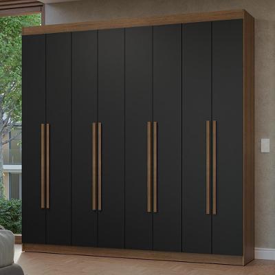 Guarda-roupa Casal 8 Portas Batentes Netuno Madesa Rustic/preto
