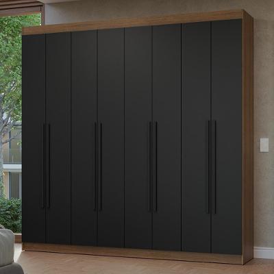 Guarda-roupa Casal 8 Portas Batentes Netuno Madesa Rustic/preto