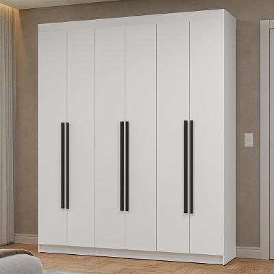 Guarda-roupa Casal 6 Portas Batentes Netuno Madesa Branco/preto