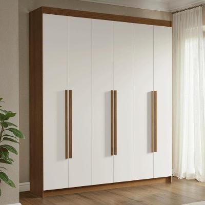 Guarda-roupa Casal 6 Portas Batentes Venus Madesa Rustic/branco