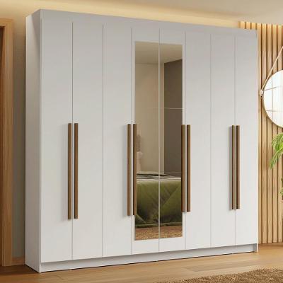 Guarda-roupa Casal 8 Portas Batentes Com Espelho Saturno Madesa Branco/rustic
