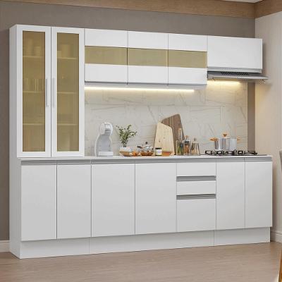 Armário De Cozinha Completa 100% Mdf 240 Cm Smart Madesa 01 Branco