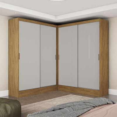 Closet Casal Duplo Belém 4 Portas 4 Gavetas Carioca Móveis Cinamomo Com Off White