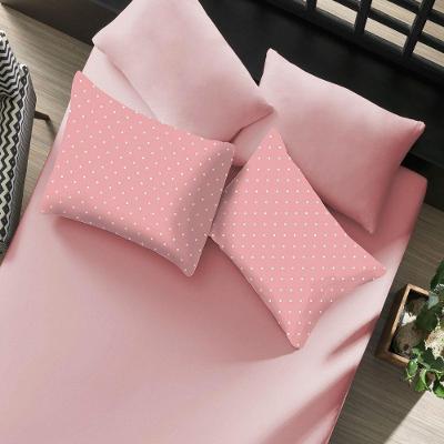 Jogo De Cama Casal Portallar Elegance Percal Misto 60/40 150 Fios 50% Algodão 50% Poliéster Poa 3 Peças Rosa Orquídea