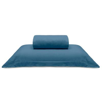 Jogo De Cama Buettner Solteiro King Malha Liso 2 Peças Image Azul