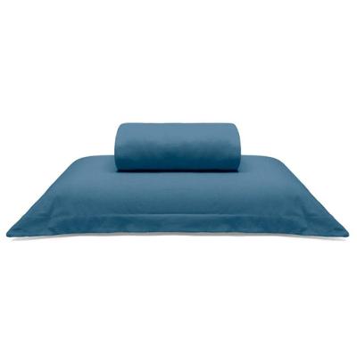 Jogo De Cama Buettner Solteiro Malha Liso 2 Peças Image Azul
