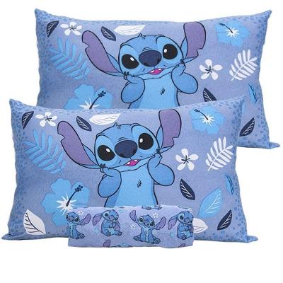 Jogo De Cama Portallar Casal Joy Malha Mista Estampado Disney Stitch 3 Pçs Azul
