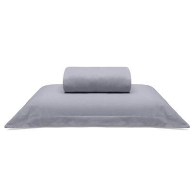 Jogo De Cama Buettner Solteiro King Malha 100% Algodão Liso 2 Peças Image Cinza