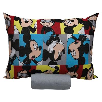 Jogo De Cama Portallar Solteiro Malha 100% Algodao Disney Mickey Glasses 2 Pçs Cinza