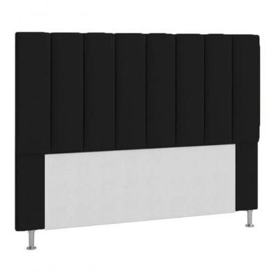 Cabeceira Estofada Cama Box Casal 140 Cm Preto