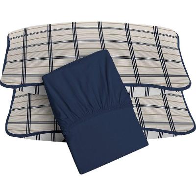 Jogo De Cama Tecebem King Malha 100% Algodão Otto 3 Peças Premium Marinho