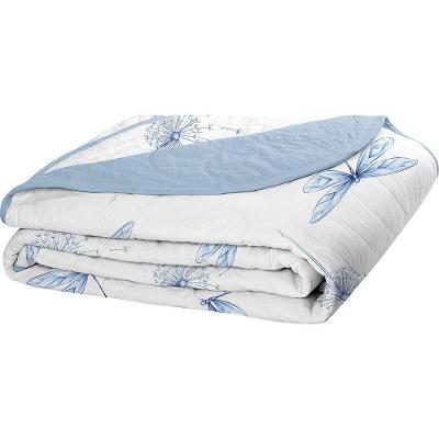 Cobre Leito Tecebem Solteiro Malha 100% Algodão Estampado Em Matelasse Karen 170 X 240cm Azul