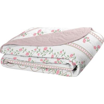 Cobre Leito Tecebem Casal Malha 100% Algodão Estampado Em Matelassê Grazi 210x240m Rosinha
