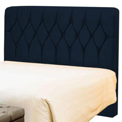 Cabeceira Casal 140cm Capitone Istambul Dobuê Azul Marinho
