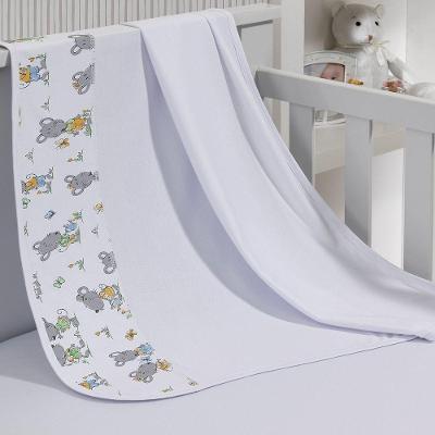 Cueiro Simples Tecebem Baby Malha 100% Algodão Estampa Tom 80cm X 90cm Branco
