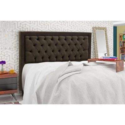 Cabeceira Casal 140cm Simbal Baronesa Veludo Marrom