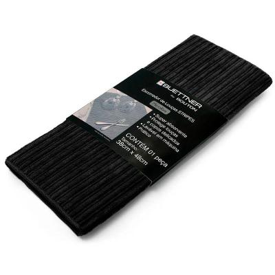Escorredor De Louça Buettner Microfibra 80% Poliéster/20% Poliamida Cooking Stripes 38cm X 48cm Preto