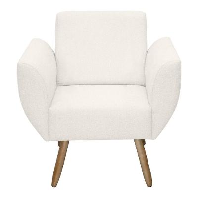 Poltrona Jolly Decorativa Em Tecido Boucle Com 1 Assento Branco