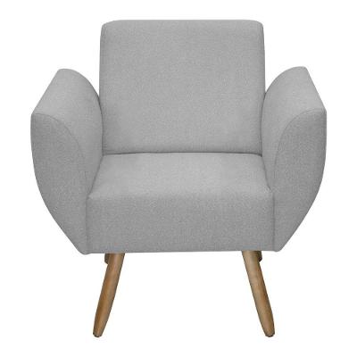 Poltrona Jolly Decorativa Em Tecido Boucle Com 1 Assento Cinza Escuro